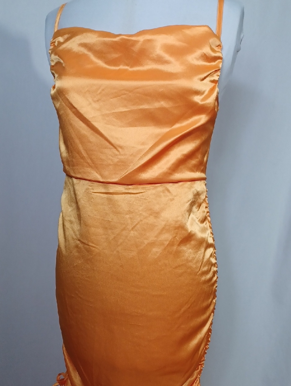 wild fable Satin Spaghetti-Strap Midi Dress in Orange